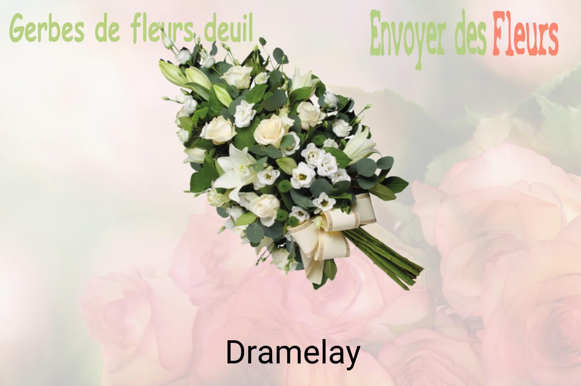 Gerbe de fleurs de deuil livrée à Dramelay